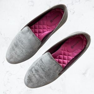Birdies Silver Velvet Flats | The Starling Size 7